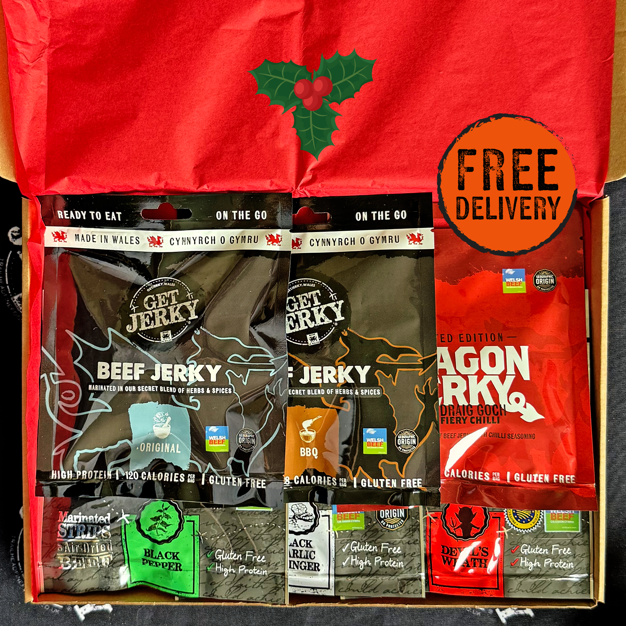Beef Jerky Selection Christmas Gift Box Set Free Delivery