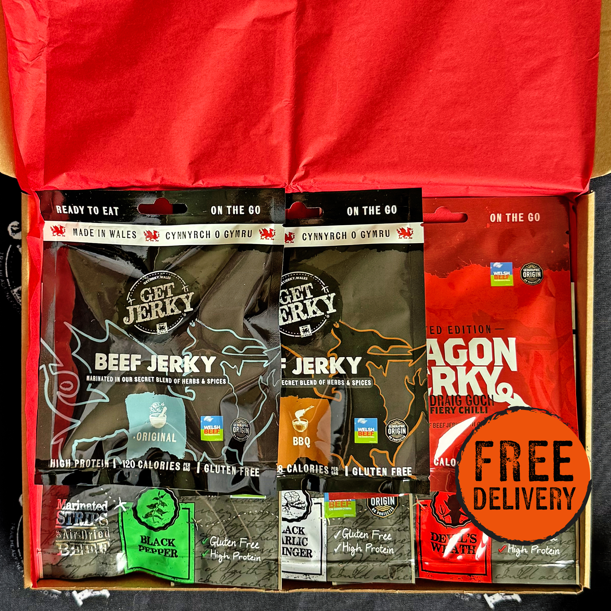 Selection Beef Jerky Valentines Gift Set, Premium Welsh Jerky