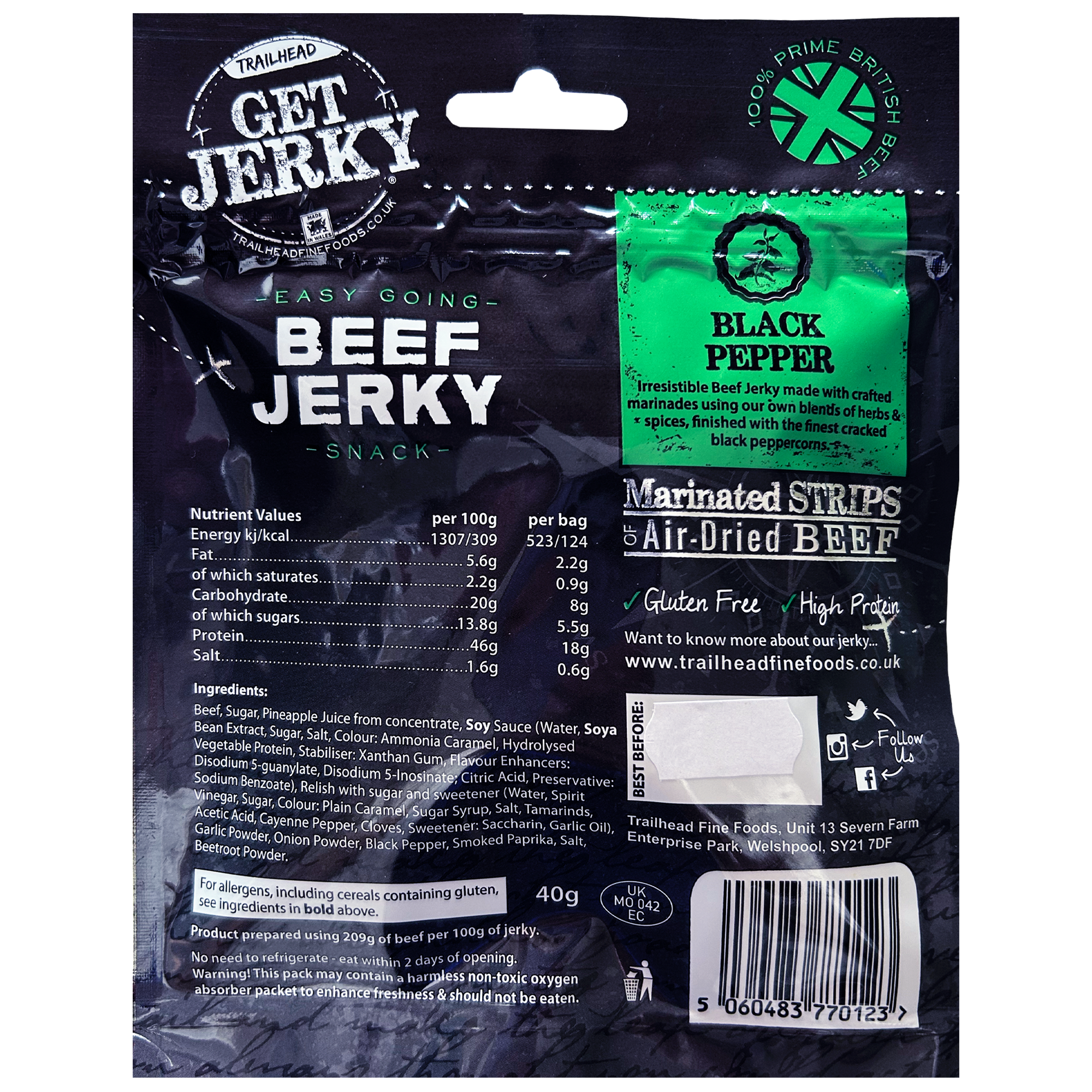 Black Pepper Beef Jerky Pack BACK