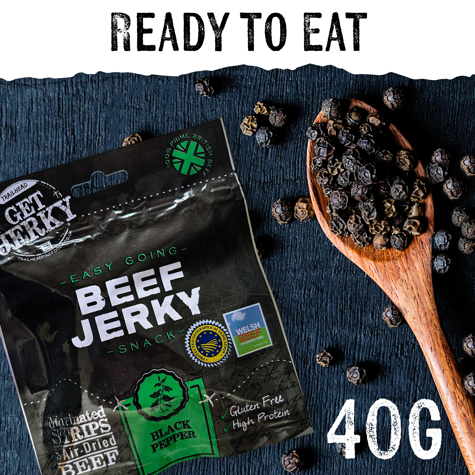 Black Pepper Beef Jerky Ready to Eat
