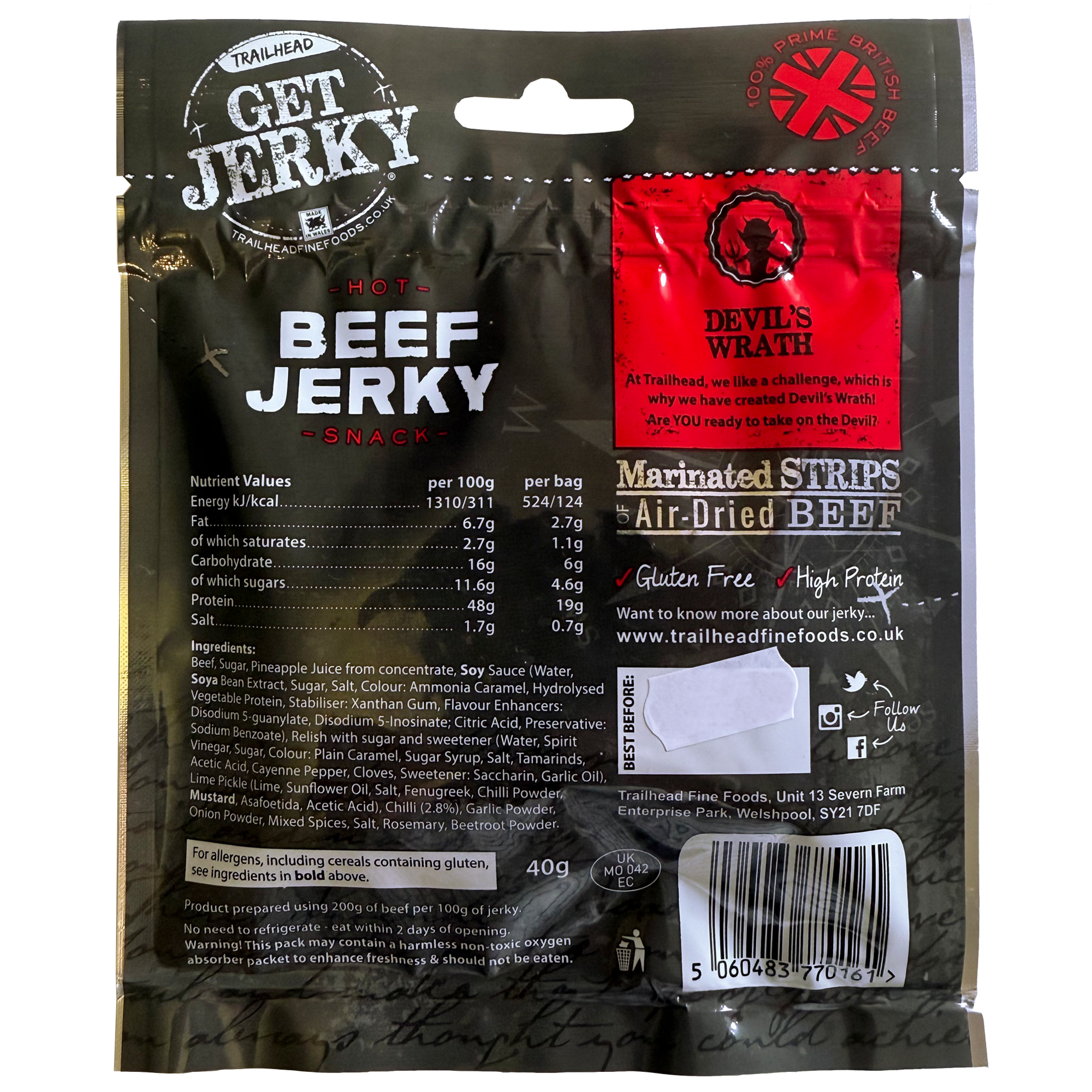 Devils Wrath Beef Jerky Pack Back