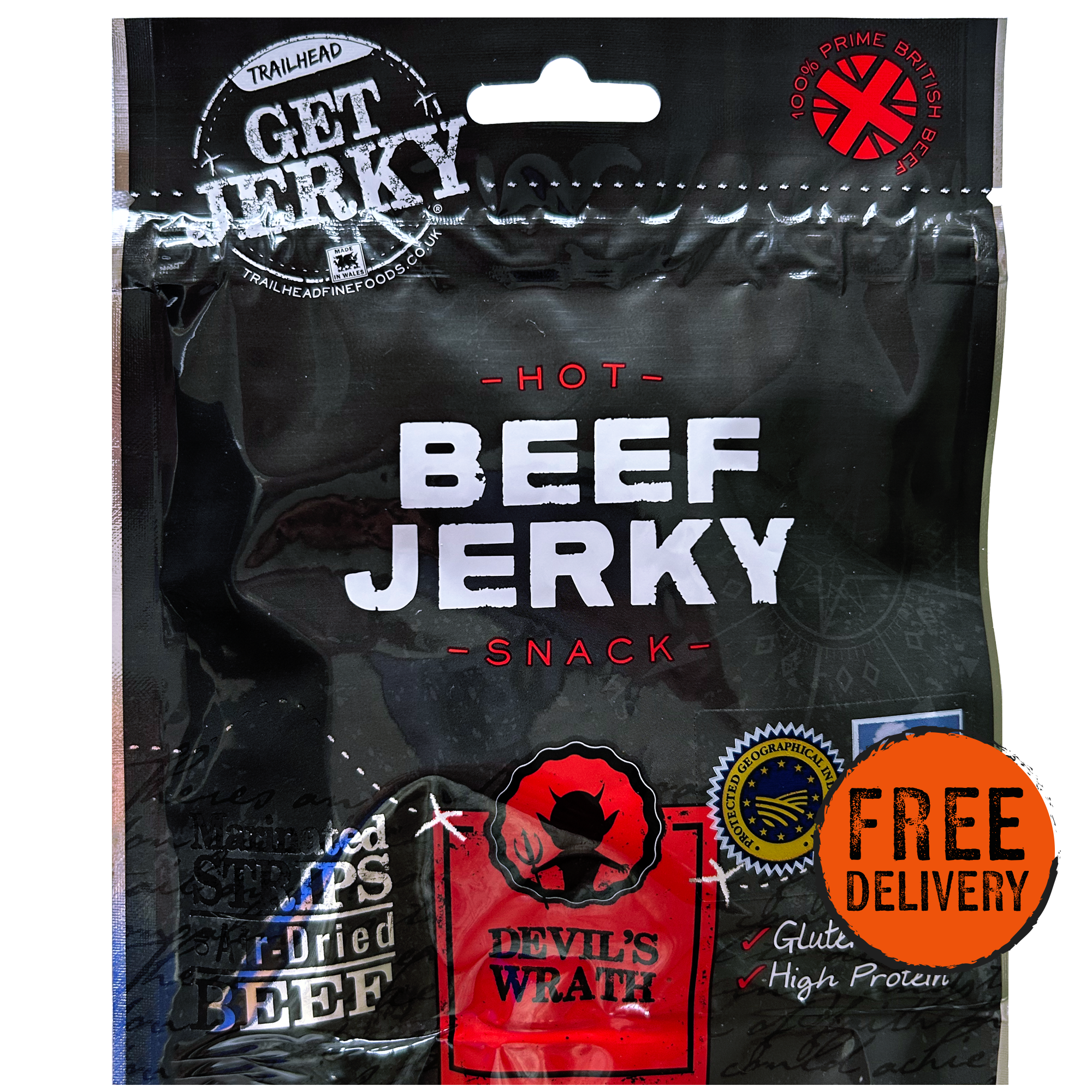 Devils Wrath Beef Jerky, Premium Welsh Jerky
