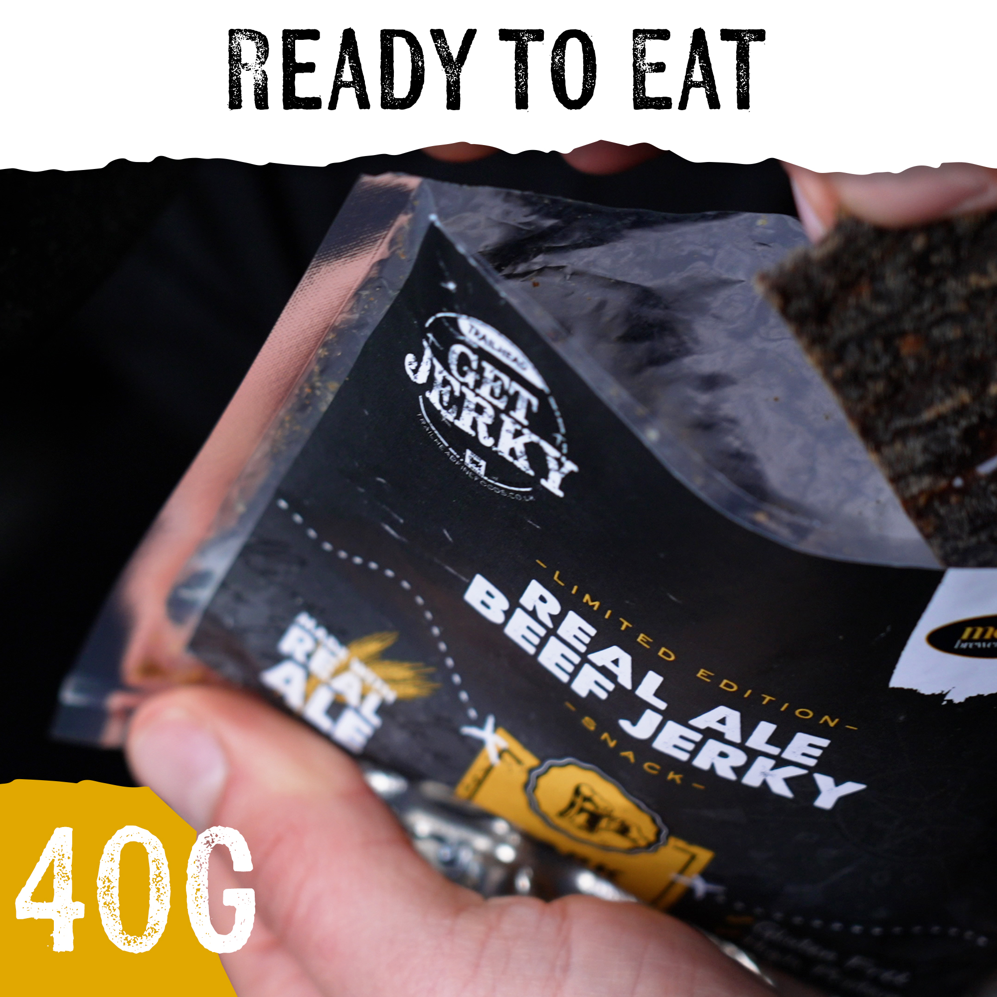 Ale Beef Jerky in Hand 40g